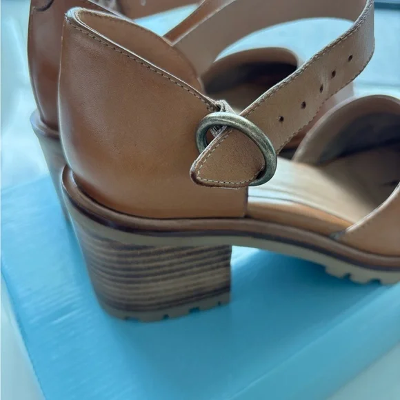 Seychelles Lock and Key Brown Heeled Boots with Stacked Heel - Picture 3 of 8